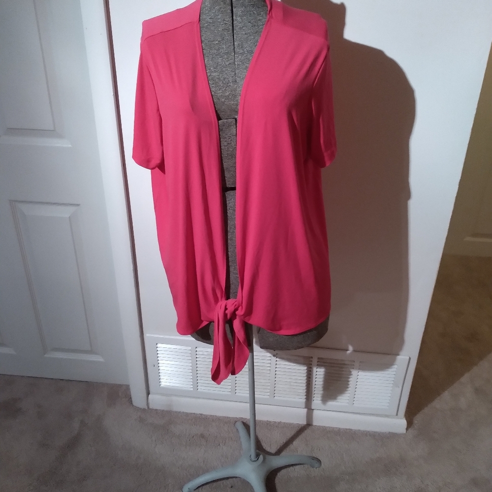 Slinky Brand Open Front Short Sleeve Top